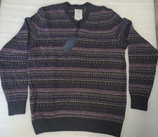 Mens Melka Fair isle Jumper Sweater XL 42" Chest 80% Lambswool (280)