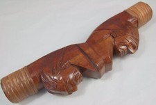 Carved Wooden Native American Indian Head Dress Motif Bow Grip / Handle