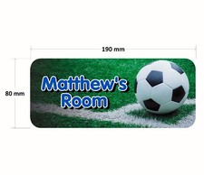 Football Door Plaque Blue - Soccer Personalised Childrens Bedroom Sign Boy Girl