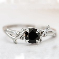 2ct round cut black diamond - round,