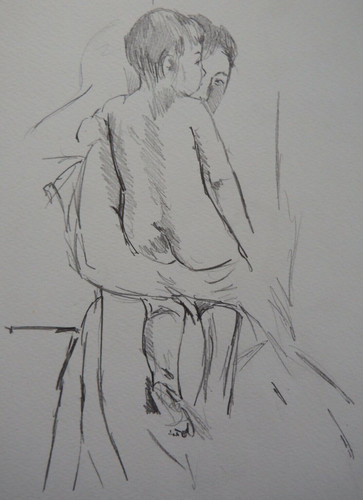 Pencil drawing mother - pencil,
