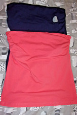 BOOB TUBES X 2   NAVY BLUE / ORANGE  SIZE 12 BY GEORGE  GREAT FOR SUMMER