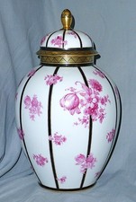 Art Deco Lid Vase Thomas, Flowers IN Purpurcamaieu, Black Gold, 1920, 30 CM