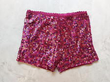 Vintage New Look pink sequin hotpants shorts disco dance SIZE S