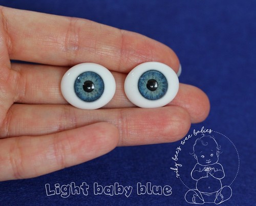 Solid glass eyes - oval, flat