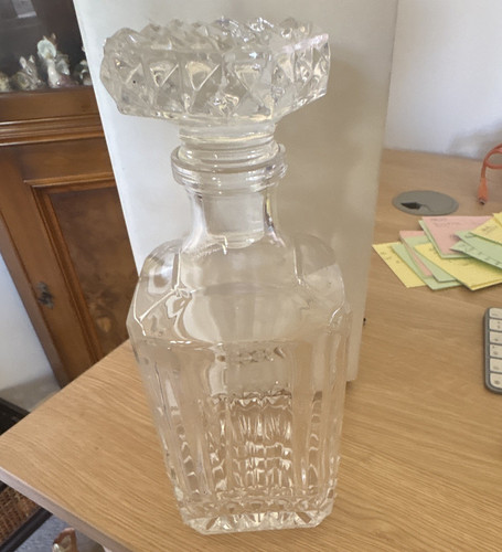 Unmarked clear cut glass - cut,