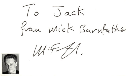 Mick barnfather signed auto - mick,