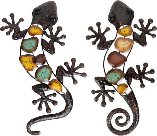 Metal gecko wall decor large - decor, 2