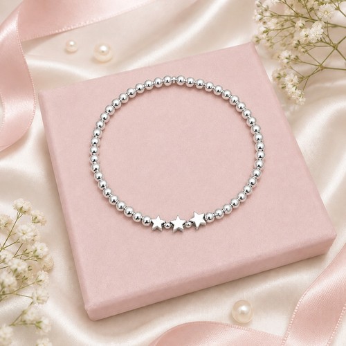 Silver star bracelet - silver,
