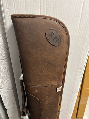 Devonshire leather gun slip - leather, up