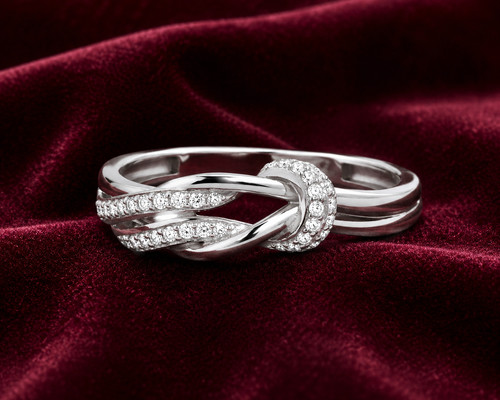 Sterling silver love knot ring - silver,