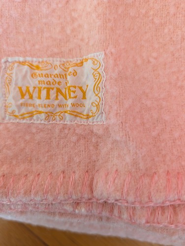 Vintage pink woollen - , blanket