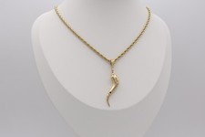 Gold Italian Horn Necklace For
