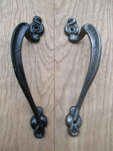 Pair vintage cast iron door - -,