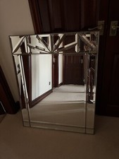 Large Vintage Leaded Light Wall Mirror