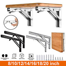 2-10pcs Folding Shelf Support Brackets Heavy Duty Table Worktop Wall Mount Hinge