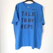 Nike Men's Blue Black Cotton T-Shirt “Talk To My Reps” Size XL NOTE:
