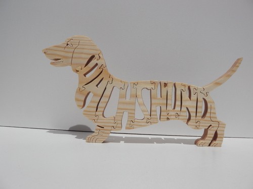 Dachshund wooden dog - , puzzle