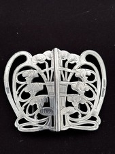 Victorian solid silver nurses Belt Buckle. Birmingham 1901. E.S.B.