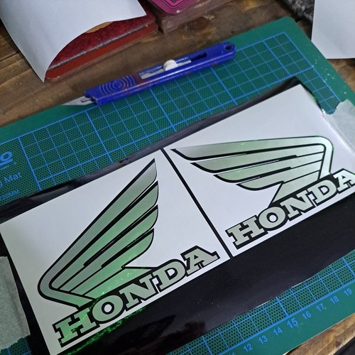 Pair black and silver honda - and,