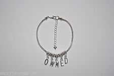 Slave 'OWNED' Euro Anklet Ankle Chain Jewellery Slut Sub Submissive Masters Pet
