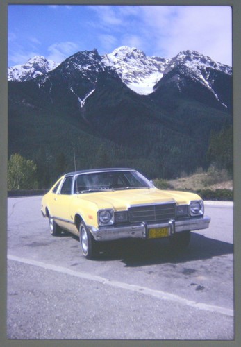 35mm slide old car - old, mountain