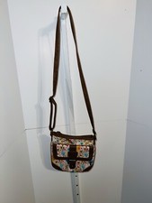 Women's Cross Body Bag Owls, Fox, Nature Mauve and Brown 9.5 x 9