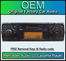 Mercedes SL Audio 10 Cassette tape player, Merc R129 car stereo + radio code