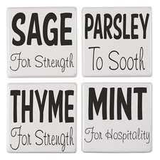 Kitchen Tile Transfer Pack of 4 Fun Quotes Ceramic set1