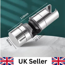 Universal Adjustable Shower Rail Head Slider Holder Base Bracket Chrome ABS
