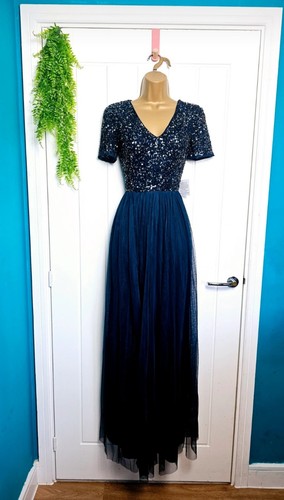 Maya deluxe size navy - size, sequin