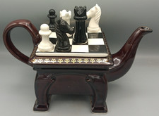 Chess Set Teapot, Vintage 1989 Tea Council Teapot Collection-South West Ceramics