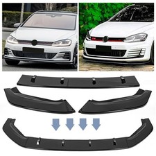 For 2017 18-2019 VW Golf MK7.5 R GTD GTI TSI TDI Front Splitter Lip Gloss Black