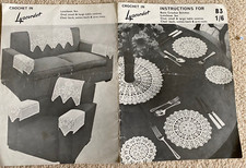 Vintage Crochet Pattern In Lyscordet Luncheon Set, Seat Backs and Arm  Rests