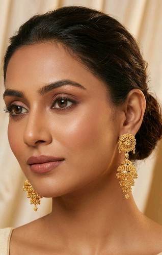 New gold plated earring indian - plated,