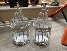 Set of 2 White Metal