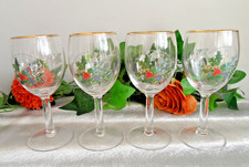 PORTMEIRION HOLLY AND THE IVY PATTERN WINE GLASSES X4