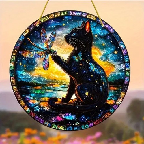 Black cat sunset - at,