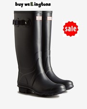 Hunter Wellies Ladies Wide Original Huntress Tall Wellington Boots Black UK 5