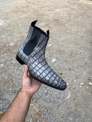 Handmade men gray crocodile - men,