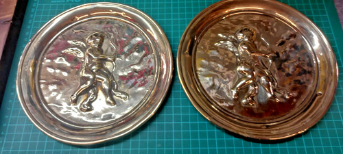 Two vintage brass wall hanging - wall,