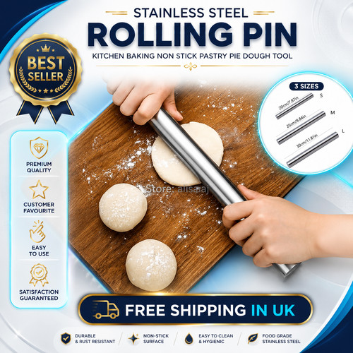Stainless steel rolling pin - steel,