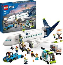LEGO City Passenger Aeroplane Toy Building Set, Large Plane Model with Airport 