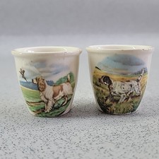 2 Vintage Escoffier Staffordshire Sandland Ware Egg Cups with Dogs