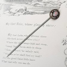 9k Gold Fiery Opal Cabochon Stick Pin Antique Victorian circa 1880
