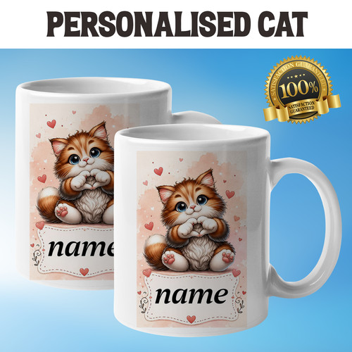 Personalised fluffy cat mug - fluffy,