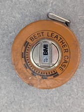 Vintage BMI Best Leather Case 50ft Tape Measure Made in Germany Collectible