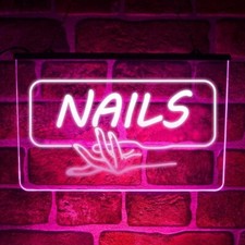 Nail Parlour LED Neon Light Up Sign | Hanging Shop Display For Home Nail Bar