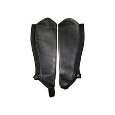 Rhinegold Synthetic leather Black Gaiters LARGE