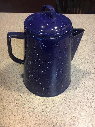 Vintage blue speckled - blue, coffee